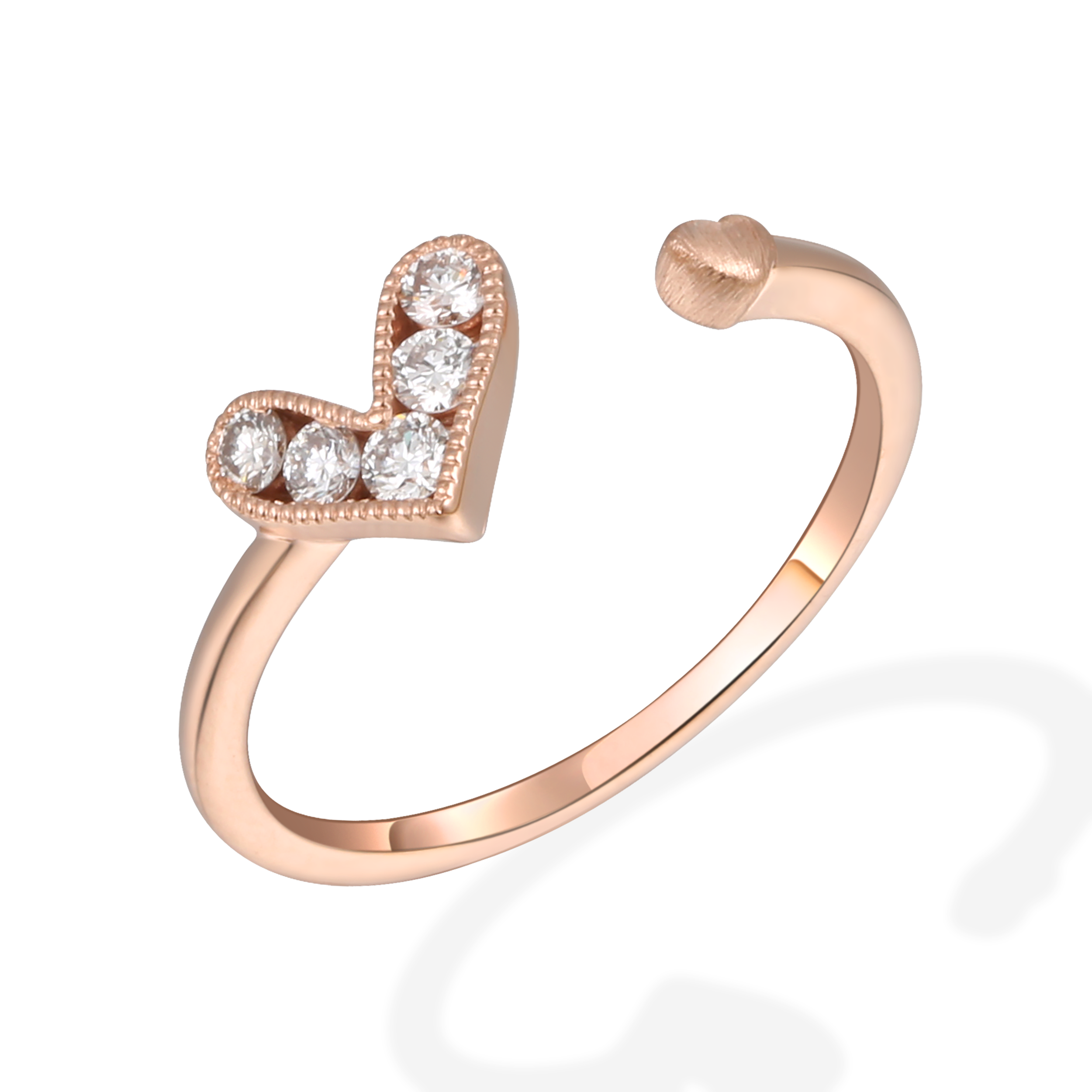 Valentines hearts diamond ring